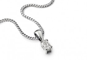 Phoenix Cut™ single stone pendant with chain