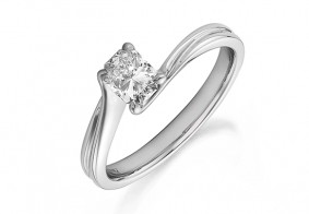 Phoenix Cut™ single stone with curved shoulders ring