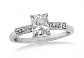 Phoenix Cut™ diamond single stone with bow inspired shoulders